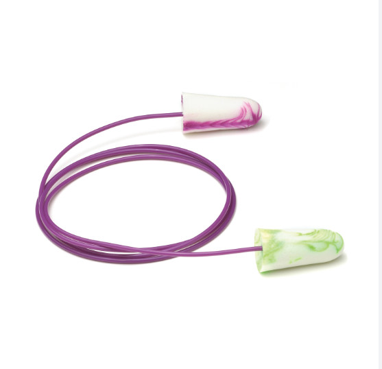 Slow Rebounded PU Foam Ear Plugs with 60 cm Cord for Hearing Protection and Noise Reduction - CE EN166 Certified
