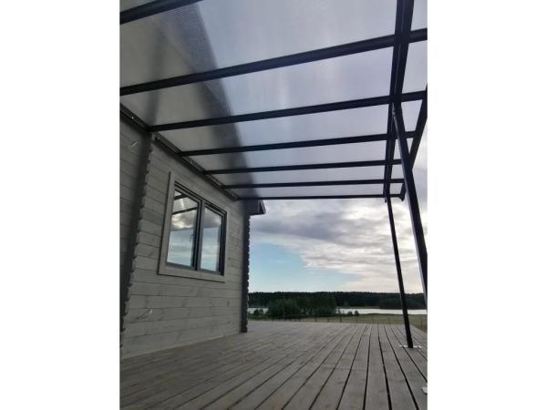 9m2 Sun Shelter Garden Wall Mounted DIY Patio Cover Aluminum Sunshade Outdoor Gazebo Patio Cover Canopy Awnings Black