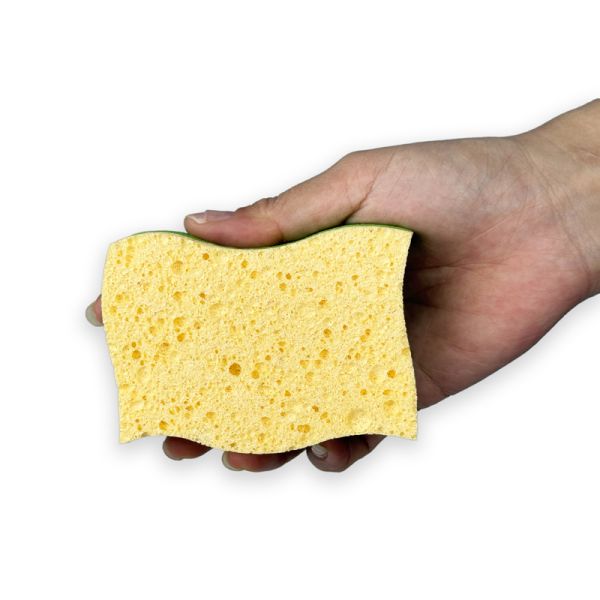 Dual Layer Wood Pulp Sponge Scouring Pad Reusable Eco Washing Up Sponge