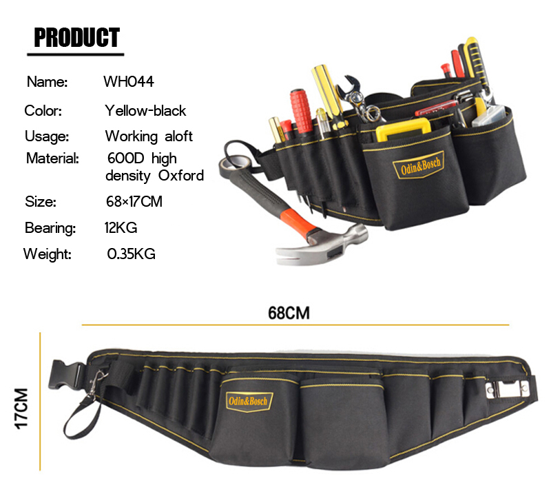 Men Utility Unique Bargains Release Buckle Electrician Waist Pocket Tools Belt Pouch Bag