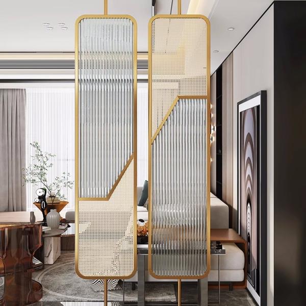 Modern Style Metal Single Panel Room Divider Indoor Decorative Bright