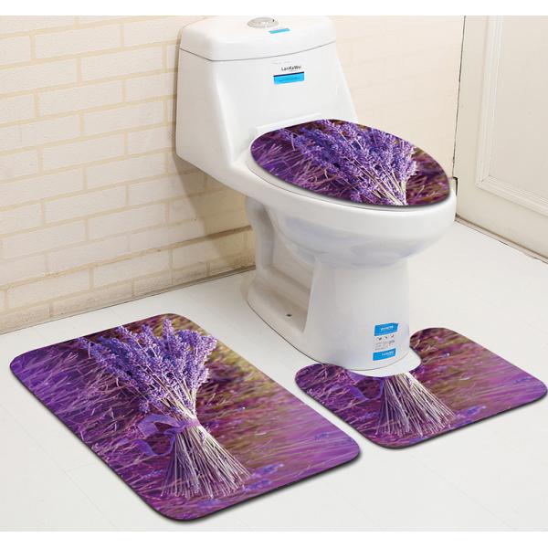 Polyester Sunflower Toilet Seat Cushion Toilet Lid Cover Set