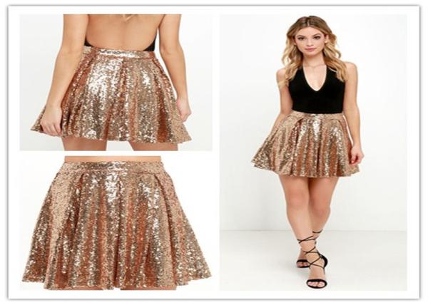 Newest Design Women Sequin Skirt Mini Party Skirt Hot Sale