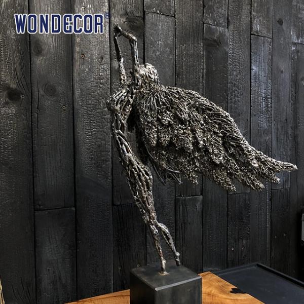 Artes Abstractas de Metal Interior Decoração Anjo Escultura de Aço Inoxidável