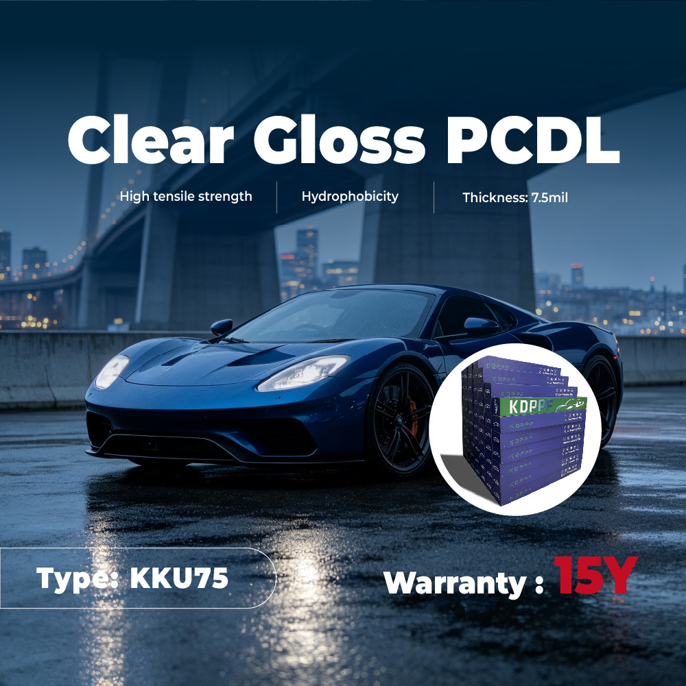 KKU75 Gloss Paint Protection Film Ashland Glue Scratch Resistant Car