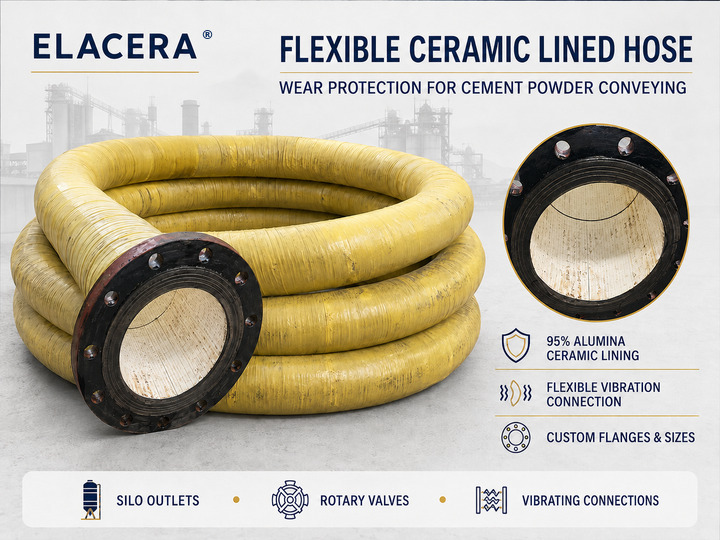 Flexible Ceramic Lined Hose for Cement Powder Conveying