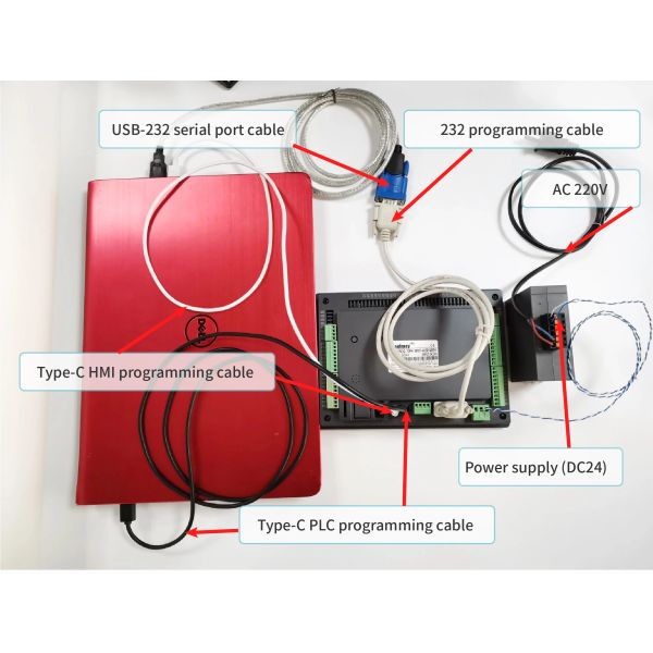 Coolmay EX3G-80 All in One PLC HMI All in One 10 inch Compatible FX3G FX3U FX3S GX Works2 AI AO Com Port DIY Support MODBUS RTU for industrial application