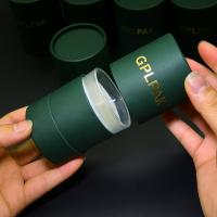 Luxury Packaging Dark Green Kraft Paper Tube Aromatherapy Candle Cylinder Box With Digital Sample And Sponge Insert