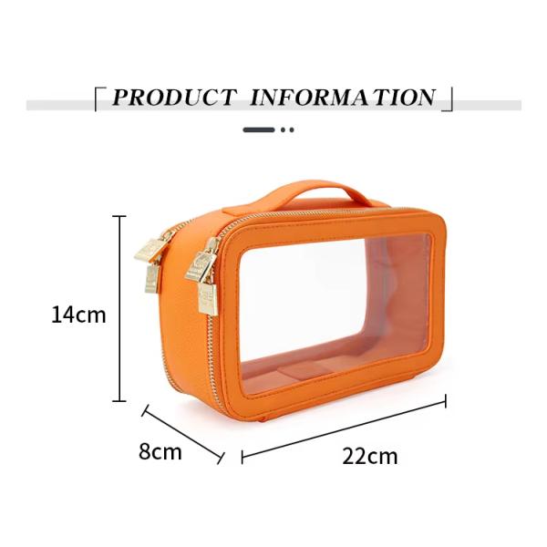 Small Waterproof Travel PU Leather Toilet Bag with Customized Color PVC Makeup Case