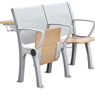 Plywood Metal University College Classroom Furniture / Foldable School Desk And Chair Set