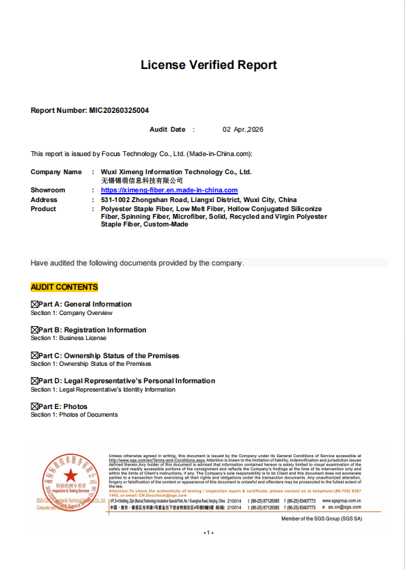 Wuxi Ximeng Information Technology Co., Ltd. Certifications
