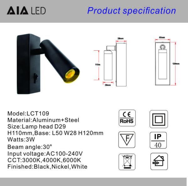 Bedside Reading Lamp bed lights back book room Wall Lamp flexible headboard wall light competitive price
