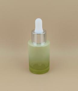 Clear Gradual Change Green Smooth Round Dropper Bottle K-GBL30 for Customized