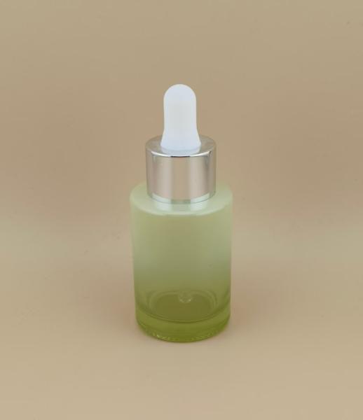 Clear Gradual Change Green Smooth Round Dropper Bottle K-GBL30 for Customized Essence Design
