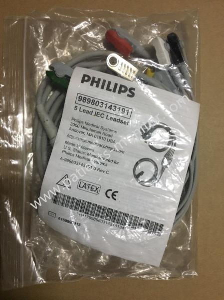 IEC Leadset 989803143191 5 Lead 12 Pin Grabber suit for VM4 VM6 VM8 Patient Monitor