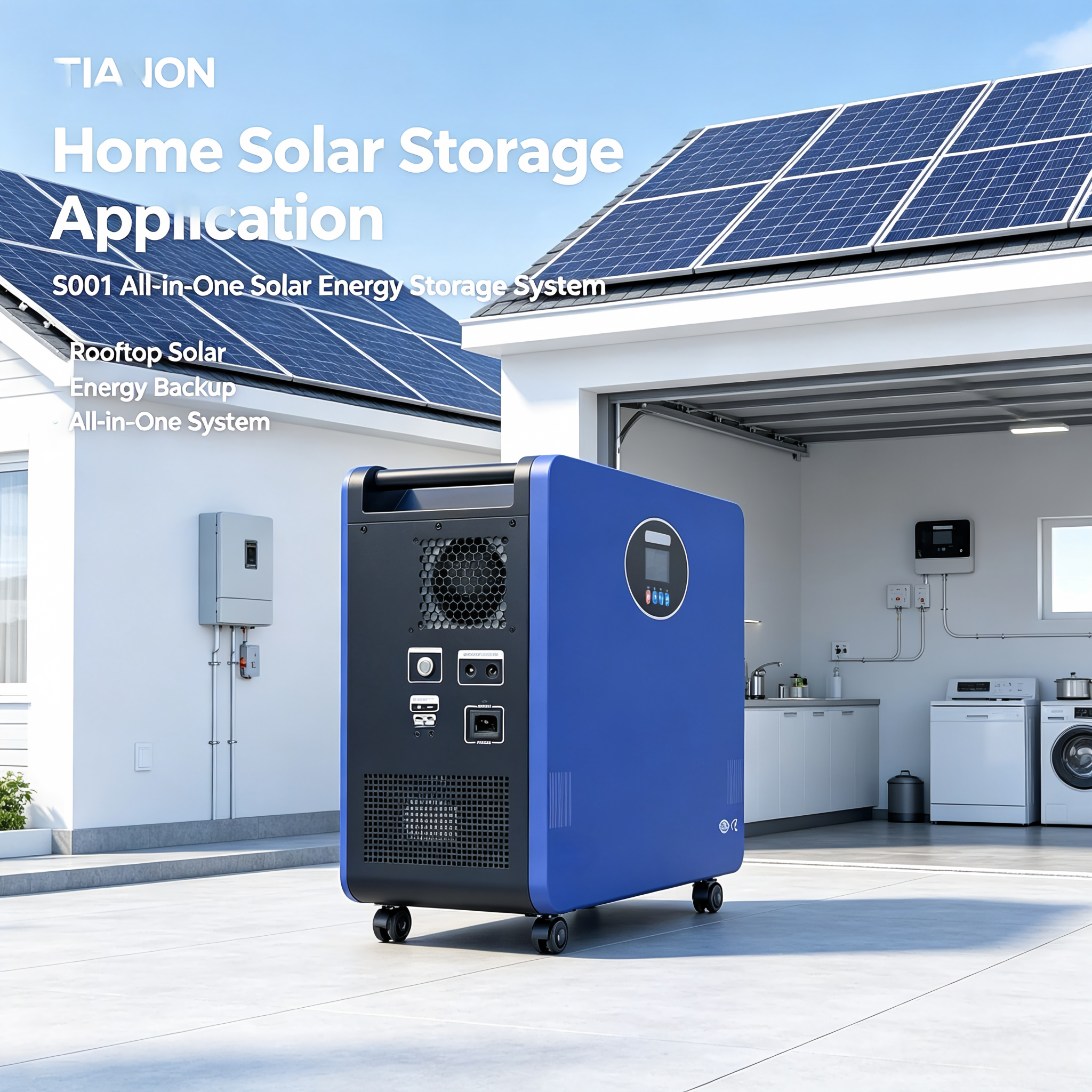 Solar Energy Storage System 2200W Pure Sine Wave Hybrid Inverter 25.6V 100AH MPPT Home Backup Power