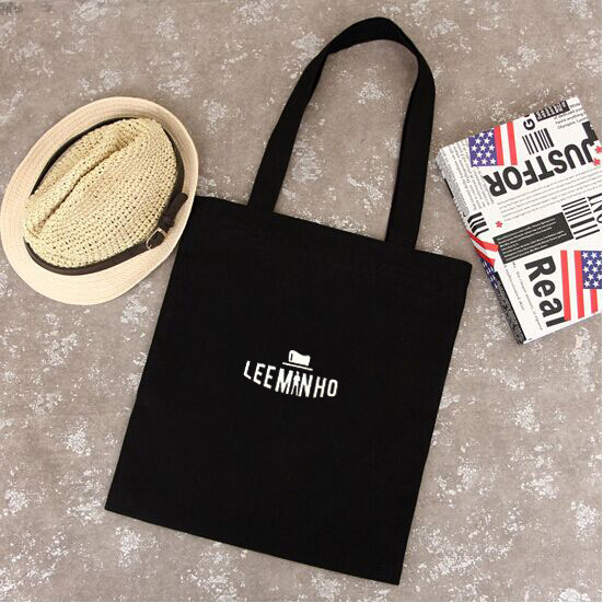 Green shopping bag hand shoulder female bag casual fashion tide canvas printing