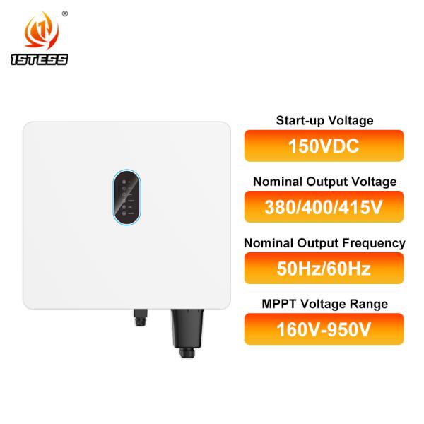 Onduleur solaire triphasé 12kW/15kW/20kW avec batterie 120-800V haute tension MPPT onde sinusoïdale pure IP66