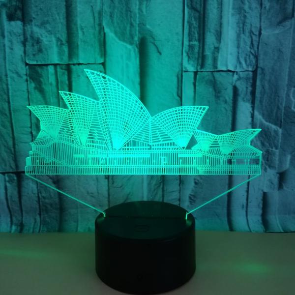 Custom building city card Sydney Opera landmark Colorful Touch 3D Night Lights LED Stereoscopic Lights