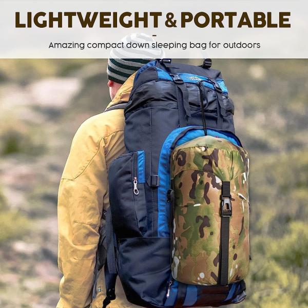Envelope Military Sleeping Bags, Compression Sack for Cold Weather Travel, Camping, Hiking, Outdoor, Backpacking
