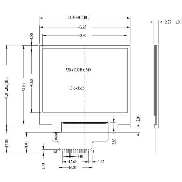 Дисплей Saef QVGA TFT LCD 2 дюйма с интерфейсом водителя SPI ILI9342C