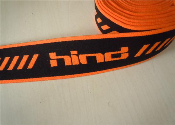 Orange Black Sport Elastic Band , Elastic Webbing Belt High Tensile