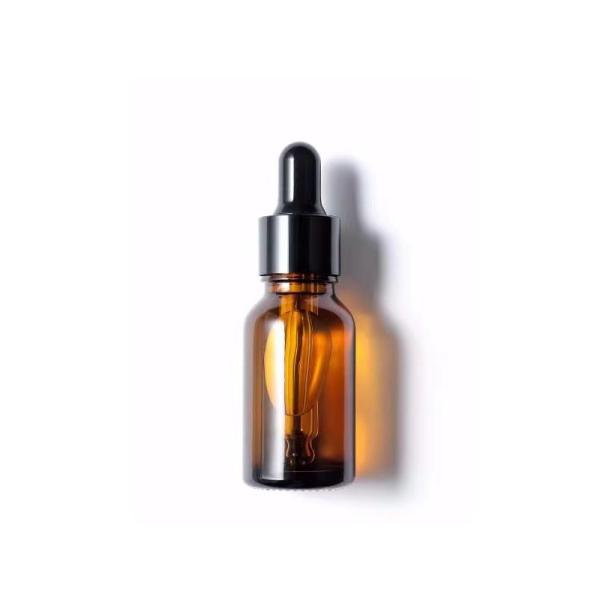 Flacon d'huile essentielle en verre ambré de 10 ml avec bouchon compte-gouttes