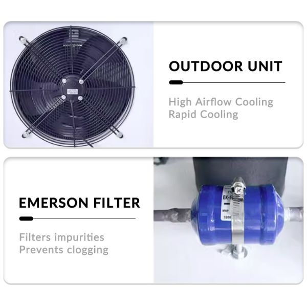 5HP 7HP Wall-mounted Jet Type Evaporative Cooling Energy-Saving Air Conditioner High Cooling Capacity System for Factory