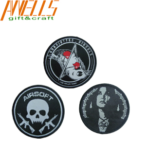 Machine Custom Woven Patches Laser Cut Border For Cap And Clothing