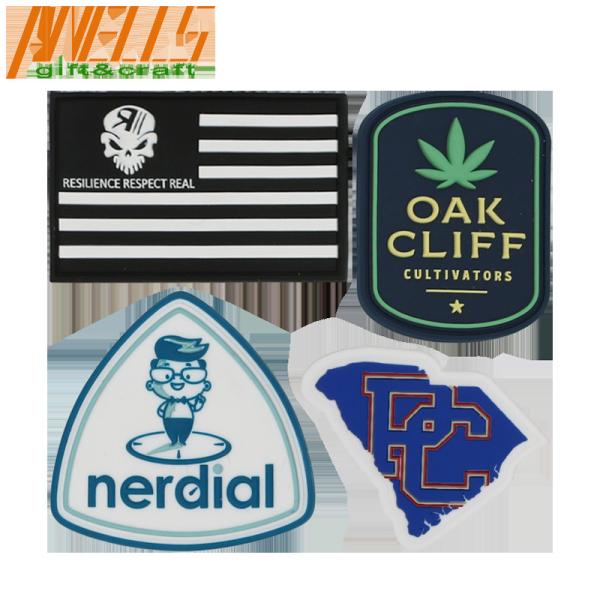 Synthetic Enamel Colorful Embossed 3D PVC Patch Round Offset Printing