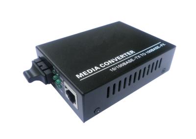 CE Certification 10M / 100M Fiber Optic Media Converter Single Mode 1310nm 20km SC