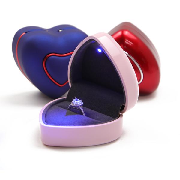 Boîte de bracelet à bague bleue avec lumière LED Hanhong Logo personnalisé