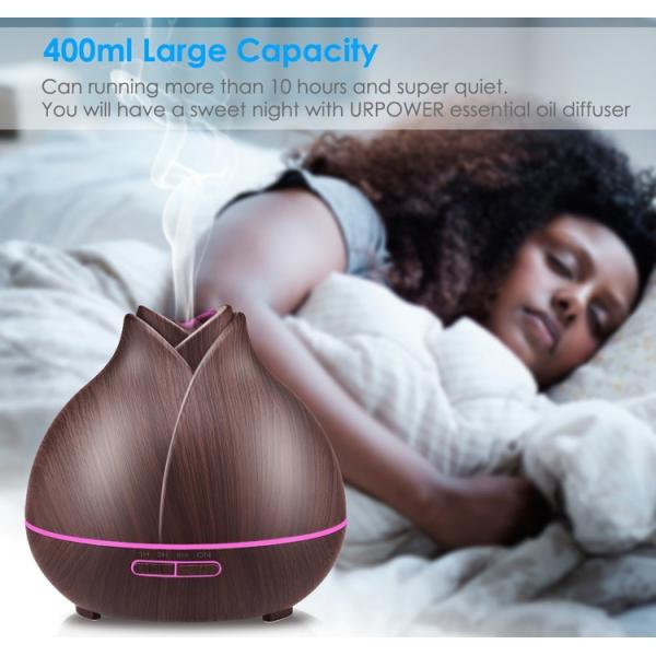 Cool Mist 400ml Wood Grain Ultrasonic Aroma Essential Oil Diffuser for Office Bedroom