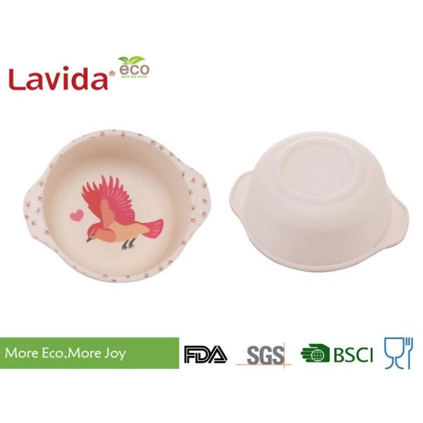 Animal Word Print Firm Bamboo Childrens Dinner Set Biodegradable For Indoor And Outdoor