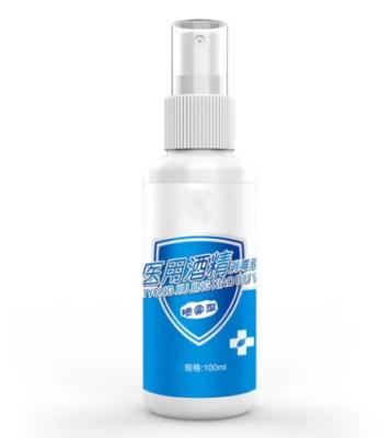 desinfetante do álcool 100ml 75, pulverizador portátil do Sanitizer da mão para cuidados pessoais