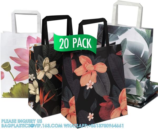 Holographic Foil Paper Gift Bags With Handles, Reusable Iridescent Gift Bags For Baby Shower, Birthday, Wedding