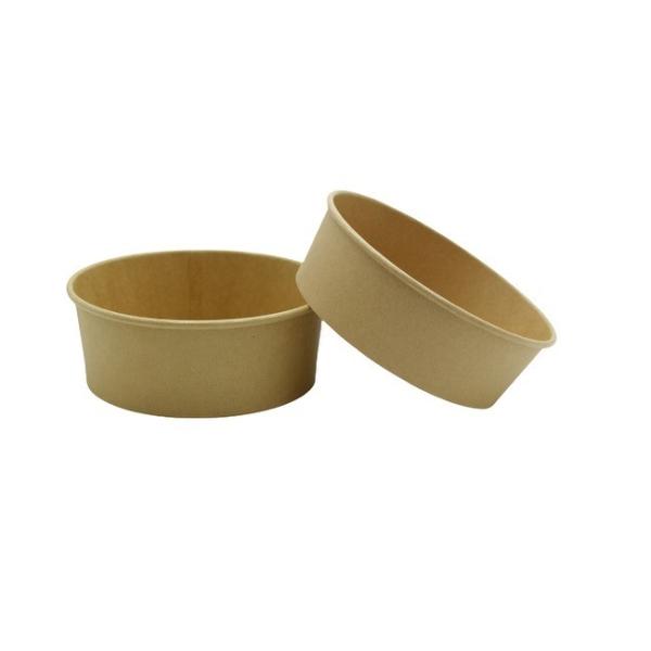 Double Coated Disposable Paper Bowl 1500ml Take Out Packaging With Kraft Paper