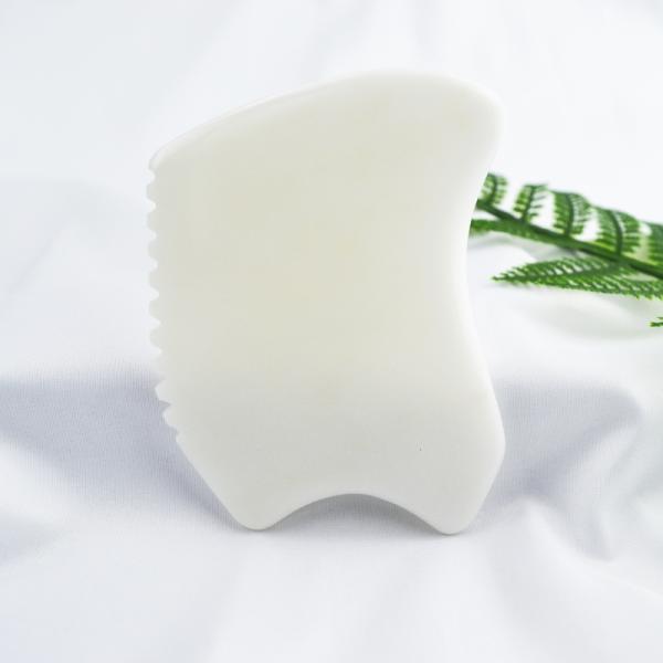 Body Massager Newest Style Pure Natural White Jade Facial Anti-aging Gua Sha Board Gemstone Skincare Massage Jade Stone Guasha Tool