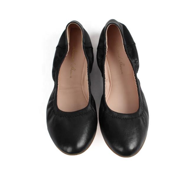 Rubber Bottom Anti Slippery Ballet Flat Shoes BSCI Black Hard Wearing