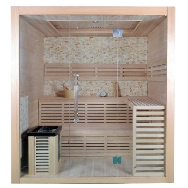 Solid Wood Canadian Hemlock Dry Steam Sauna Room 4 People Indoor Use