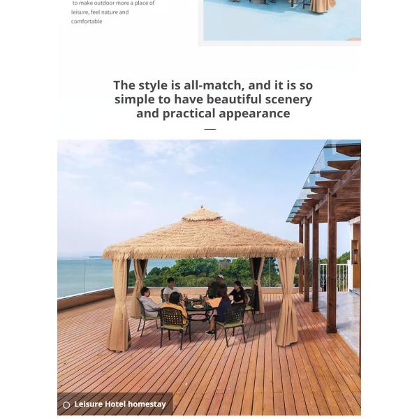 Doubletop Outdoor Thatched Garden Gazebos 3000*3000*3000mm