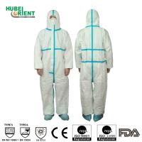 Categoría III Tipo4/5/6 Reutilizables MP Revestimiento impermeable con capó de 2 piezas y cinta azul