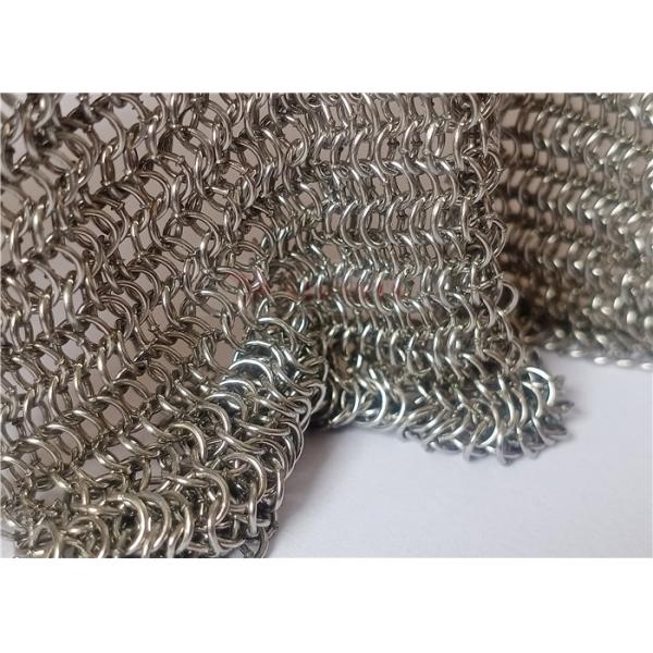Stainless Steel Chainmail Mesh Curtain 0.53x3.81mm Welded Type for Fire Guard Screens and Room Dividers