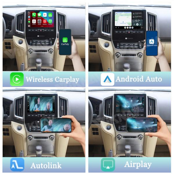 Viknav Linux System For Toyota LC200 2012-2021 Wireless Apple CarPlay Android Auto Only Support Original Car OEM Screen