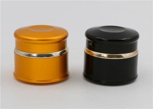 Frasco de creme cosmético de vidro preto do ouro com apoio do creme da beleza das tampas 50g
