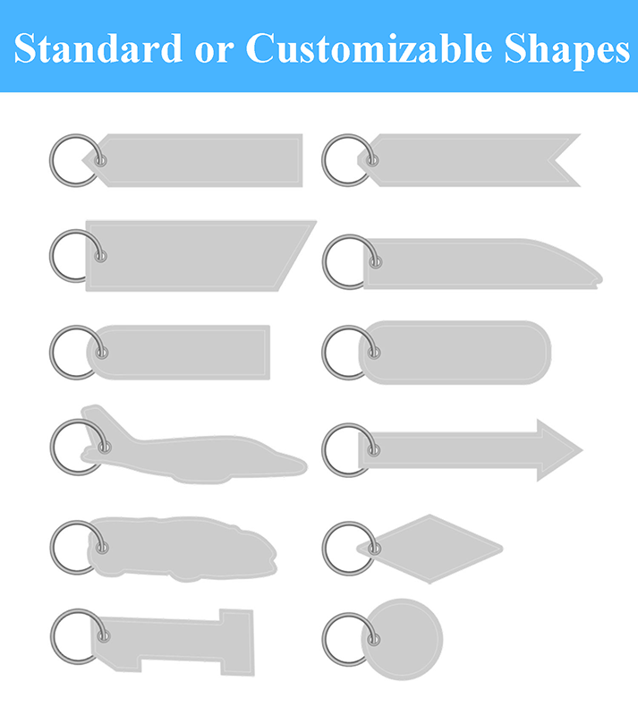 DANSKY Woven Tags Label Crew Embroidered Keychain With Key Rings