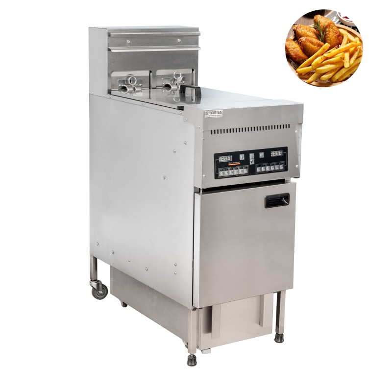 （EF-9CL2）Commercial Electric Deep Fryer Dual Tank 28L Built In Oil Filter Device With CE