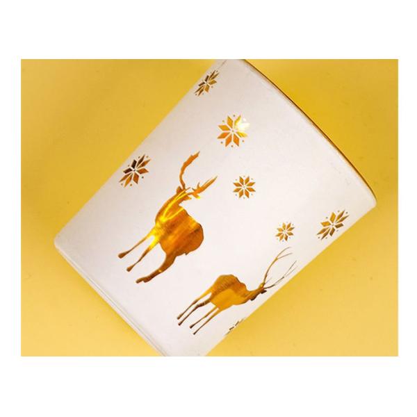 Carved Gold Ancient Castle Christmas Glass Candle Jar For Home Decoration