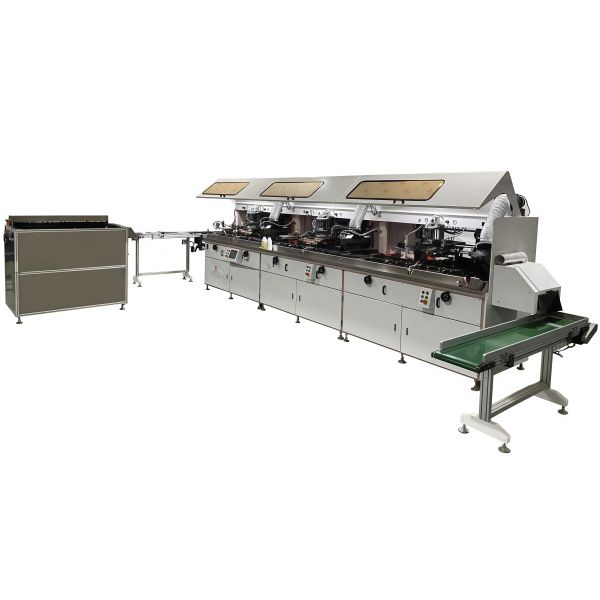 Three Color Automatic Screen Printing Machine For Chemical Bottles Printing