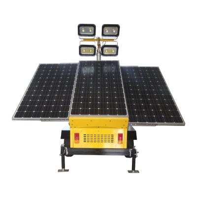Solar Light Tower Mobile Solar Trailer com painéis solares de 3*550W 4*200W Luzes LED